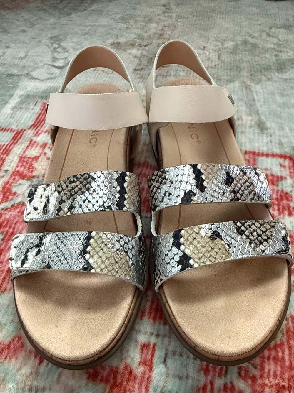 Vionic Colleen Boa Snake Print Orthotic Sandals